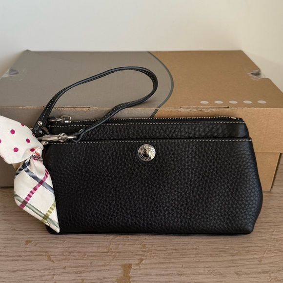 Coach Black Leather w/Scarf Wrislet - Picture 2 of 6